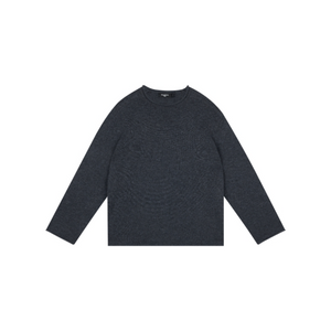 100% Wool Rolled-Edge Crew-Neck Sweater