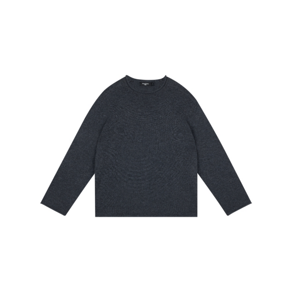 100% Wool Rolled-Edge Crew-Neck Sweater
