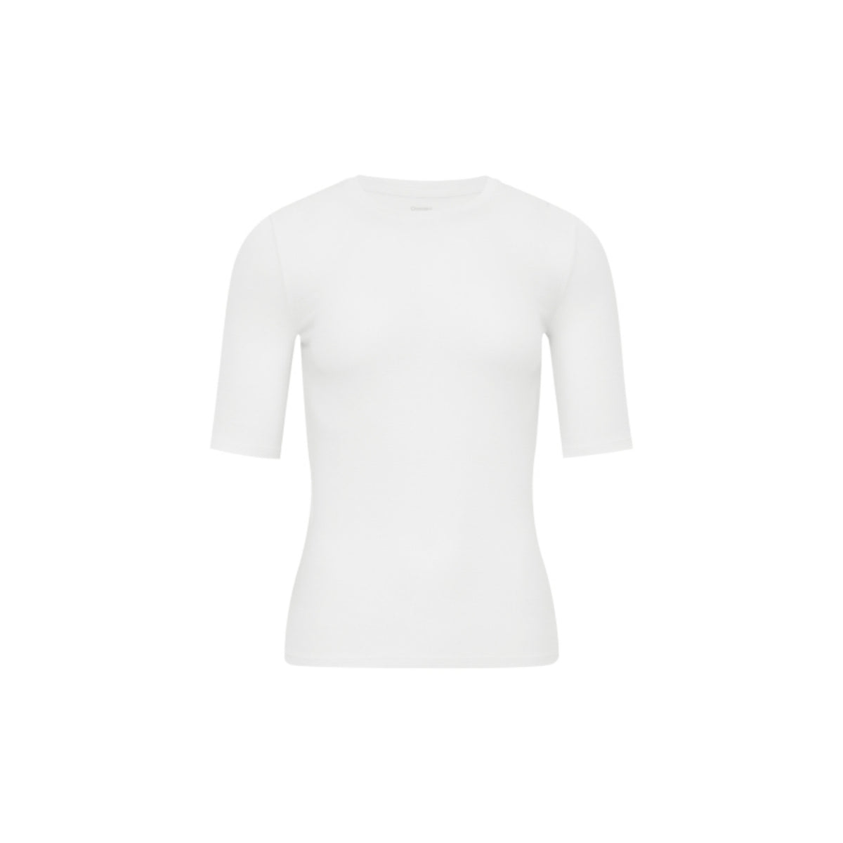 Wool-Blend Fitted Short-Sleeve Crew-Neck Top