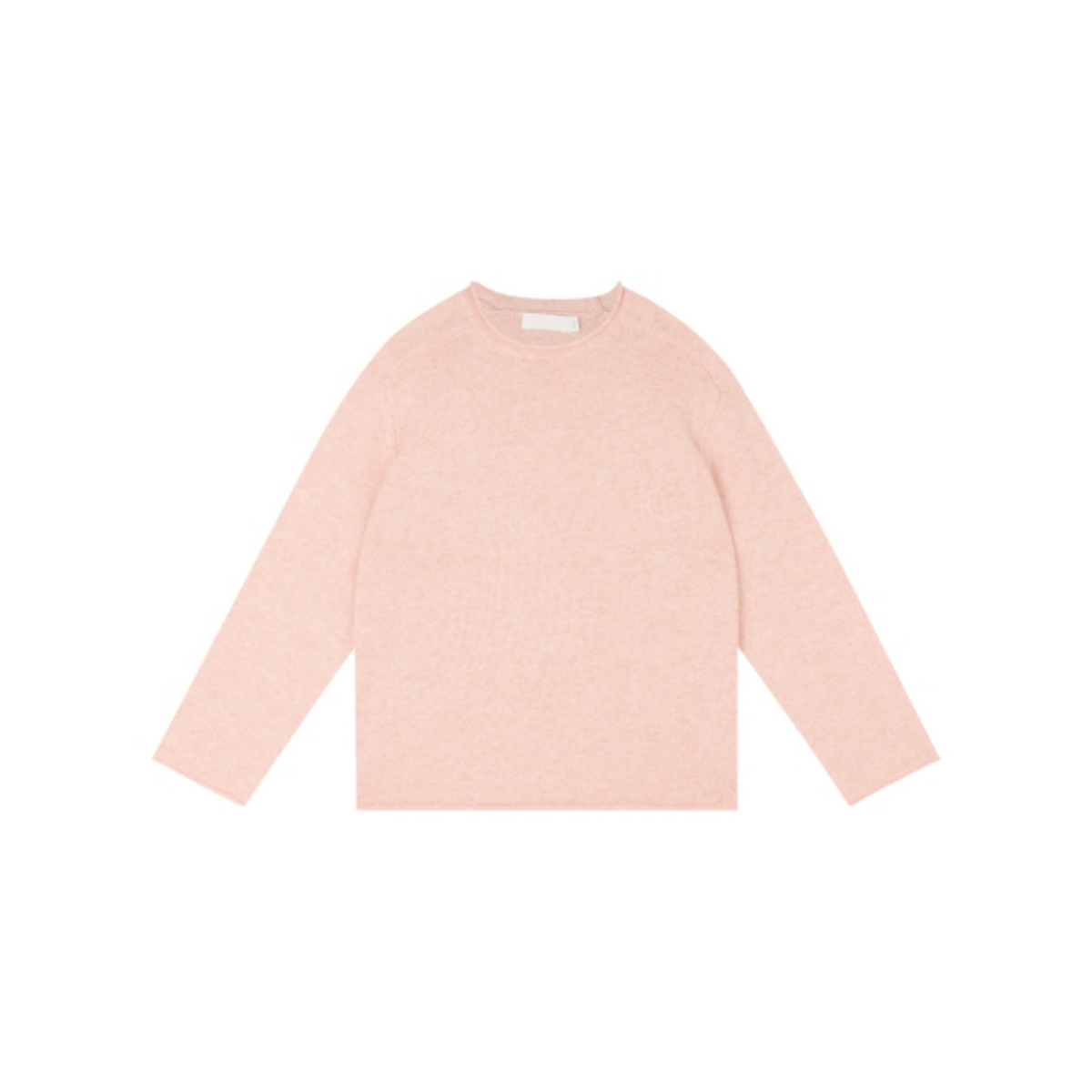 100% Wool Rolled-Edge Crew-Neck Sweater