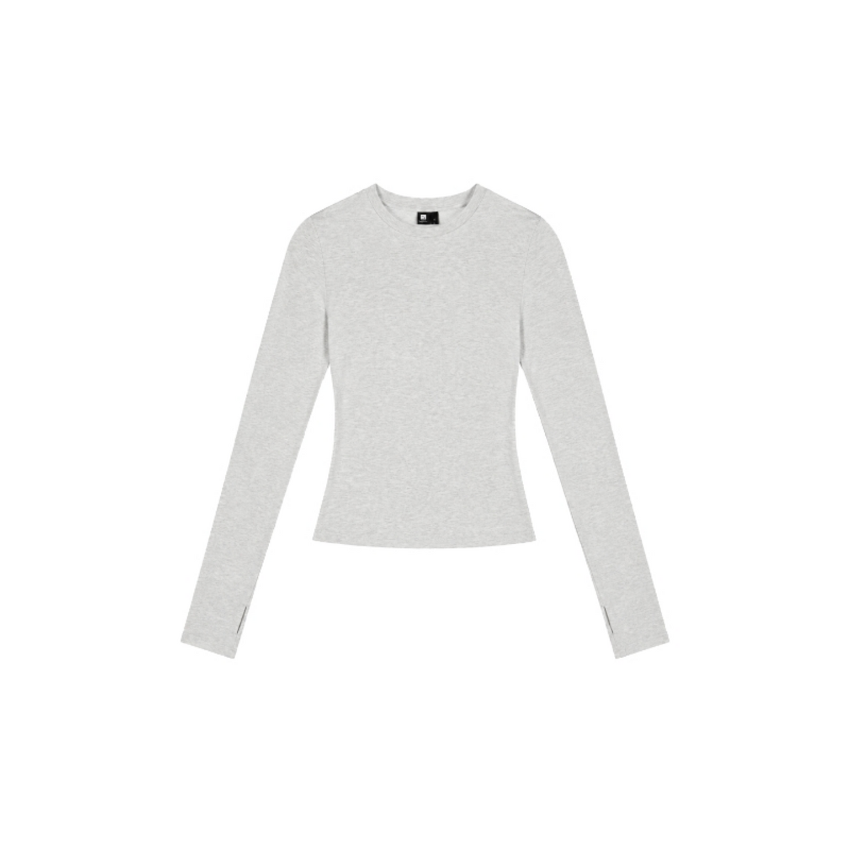 Fitted Crew-Neck Long-Sleeve Top