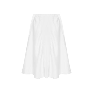 Linen Satin Paneled Skirt