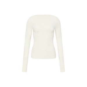 Brushed Off-Shoulder Long-Sleeve Top