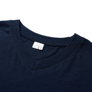 Cotton-Linen Blend V-Neck Tee