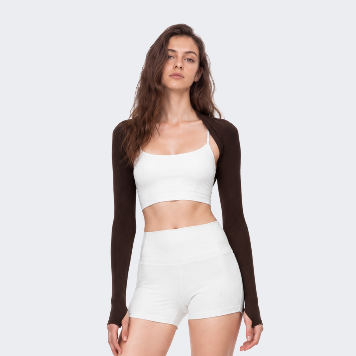 Stretch Long-Sleeve Bolero Top