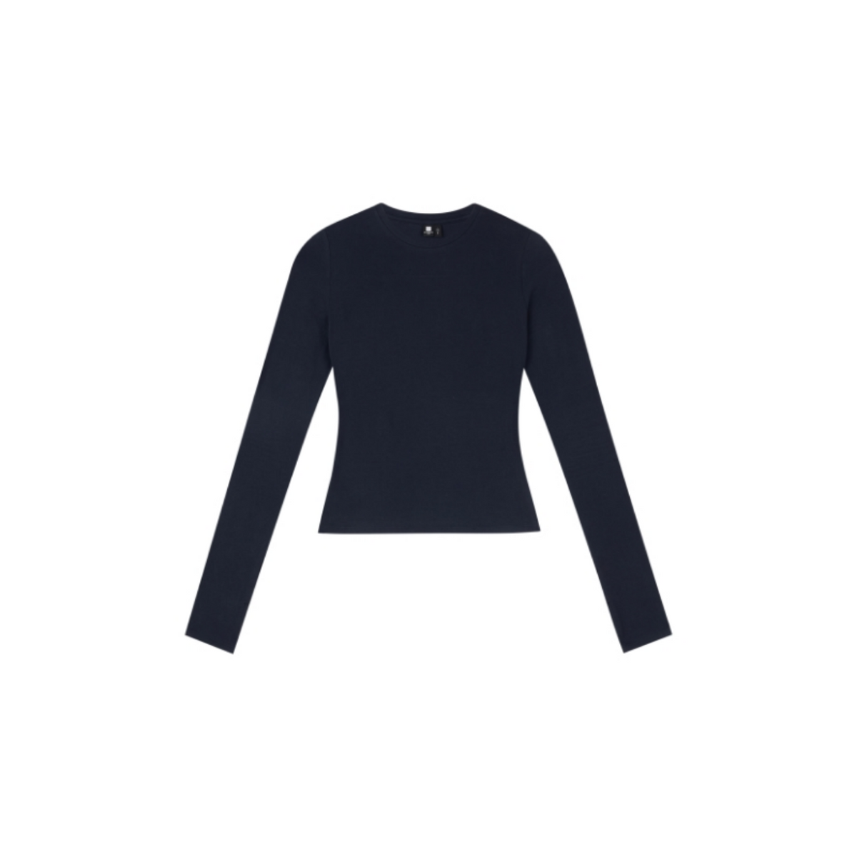 Fitted Crew-Neck Long-Sleeve Top