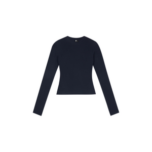 Fitted Crew-Neck Long-Sleeve Top