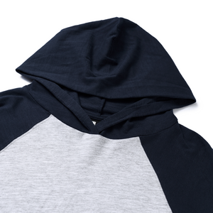 Slub Knit Hooded Raglan Long-Sleeve Top