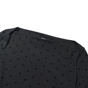 Polka-Dot Off-Shoulder Long-Sleeve Top