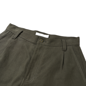 Cotton-Lyocell-Linen Twill Pleated Pants