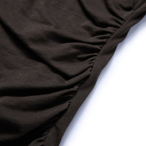 Ruched Wrap Long-Sleeve Top