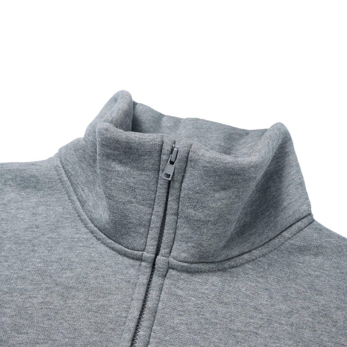 Cropped Fleece Quarter-Zip Stand-Collar Sweatshirt
