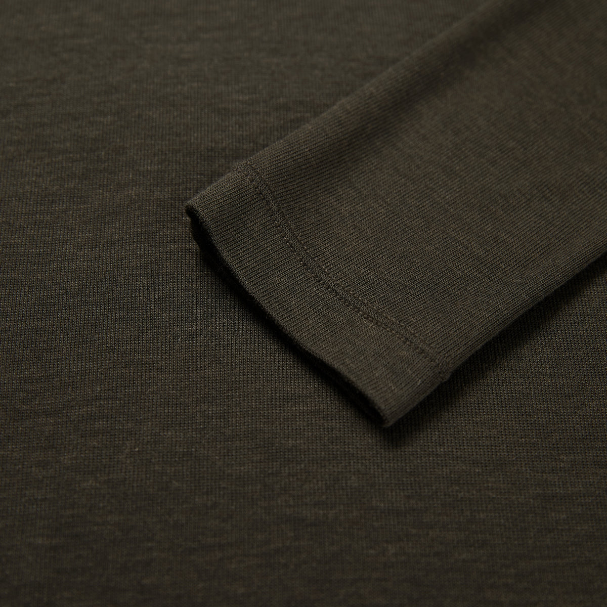 Tencel-Wool V-Neck Long-Sleeve Top