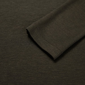 Tencel-Wool V-Neck Long-Sleeve Top