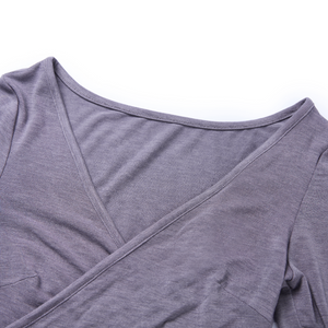 Tencel-Wool Tie-Front Convertible Long-Sleeve Top
