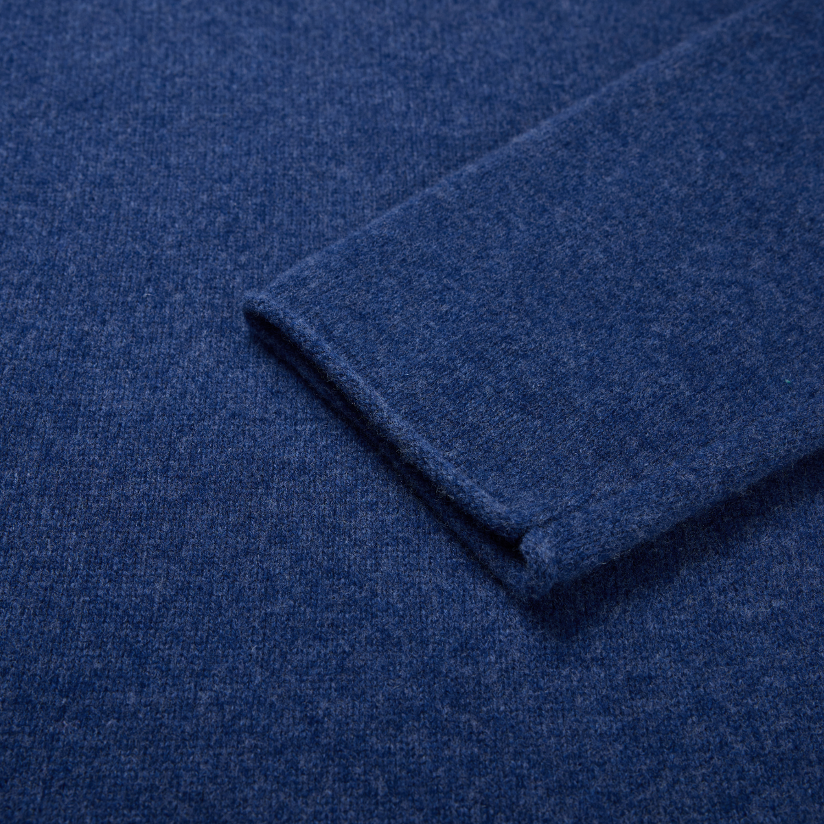 100% Wool Rolled-Edge Crew-Neck Sweater