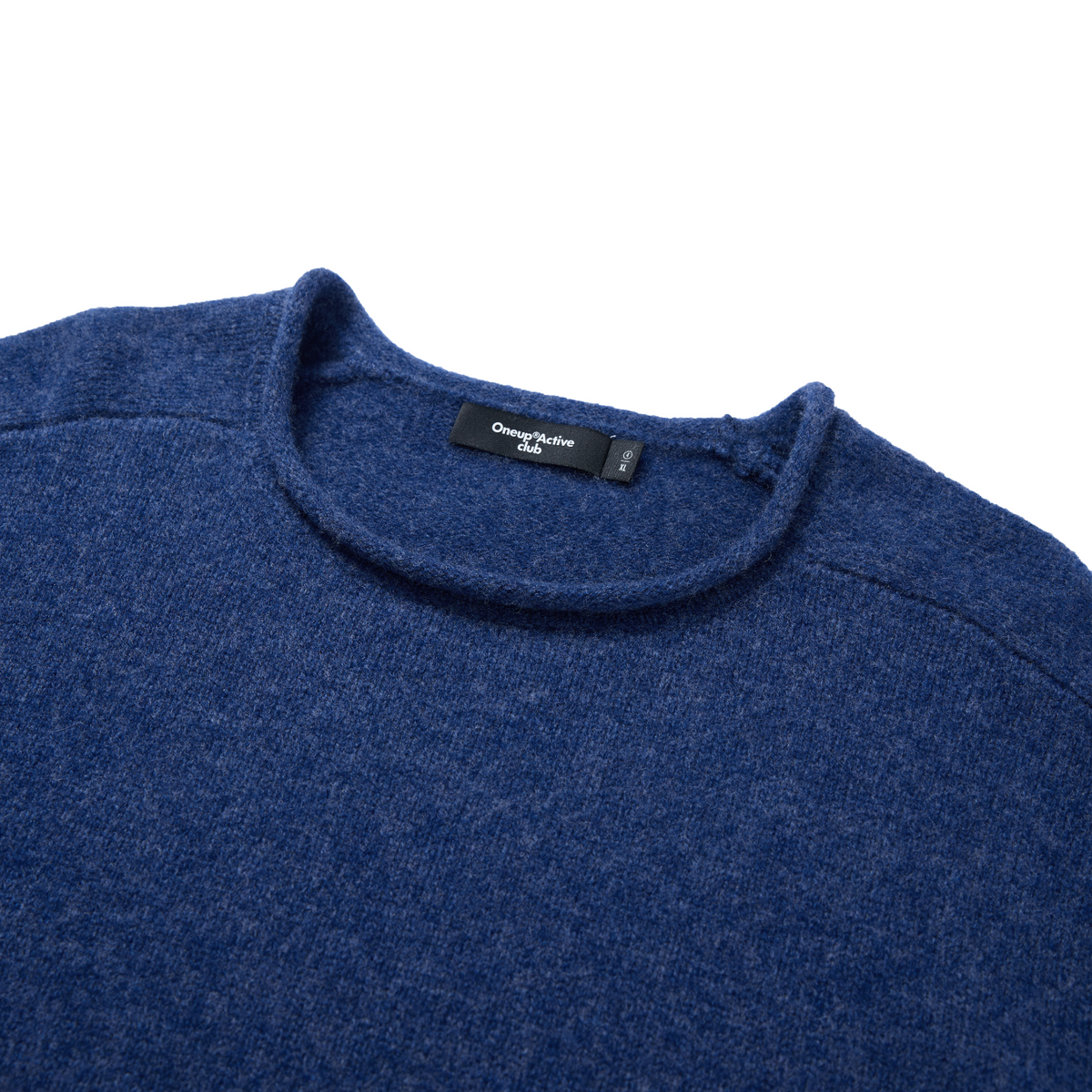 100% Wool Rolled-Edge Crew-Neck Sweater