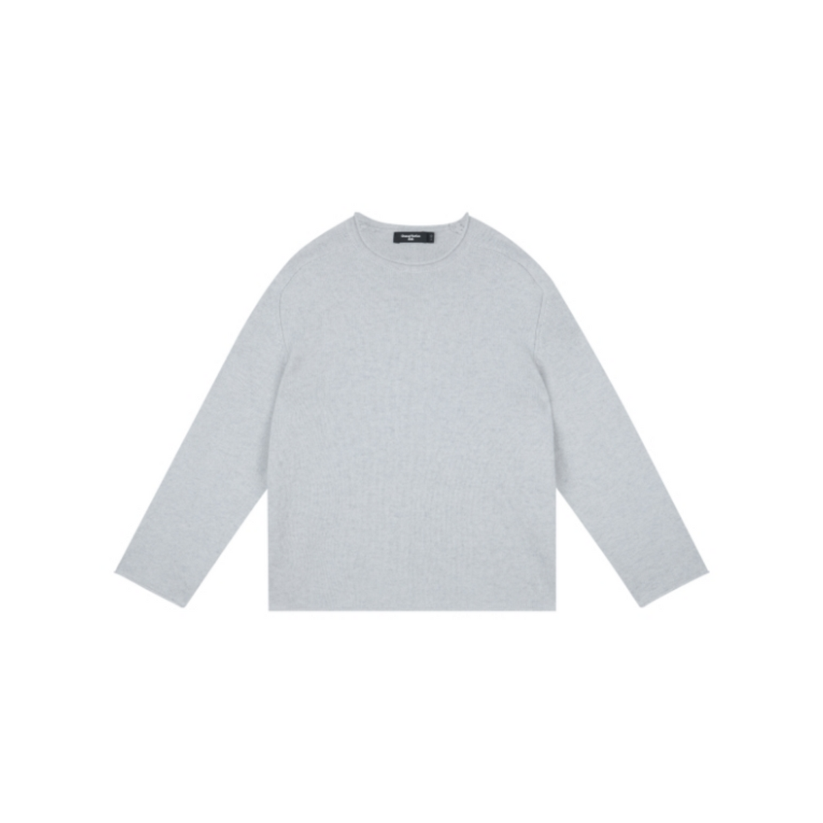100% Wool Rolled-Edge Crew-Neck Sweater
