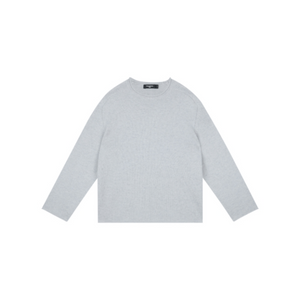 100% Wool Rolled-Edge Crew-Neck Sweater