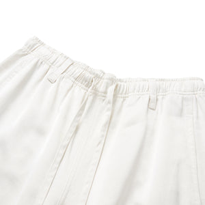 Satin Linen Balloon Wide-Leg Pants