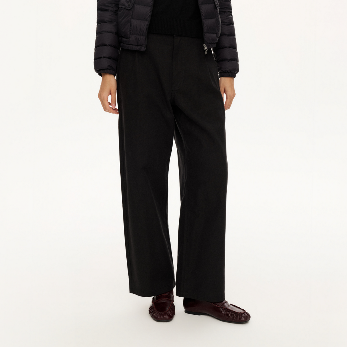 Cotton-Lyocell-Linen Twill Pleated Pants