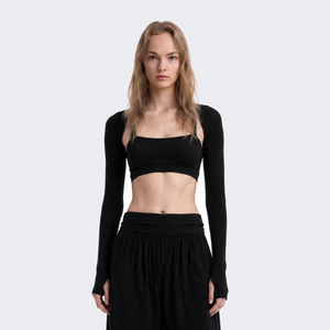 Stretch Long-Sleeve Bolero Top