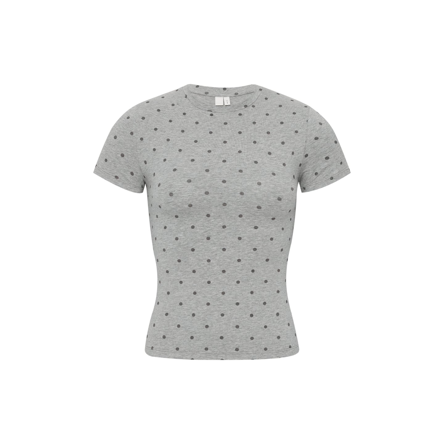 Polka Dot Print Fitted Short-Sleeve Shirt