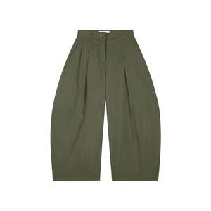 Lightweight Pleated Wide-Leg Cropped Pants