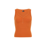 Slub Henley V-Neck Tank Top