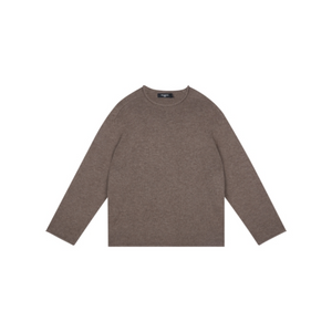 100% Wool Rolled-Edge Crew-Neck Sweater