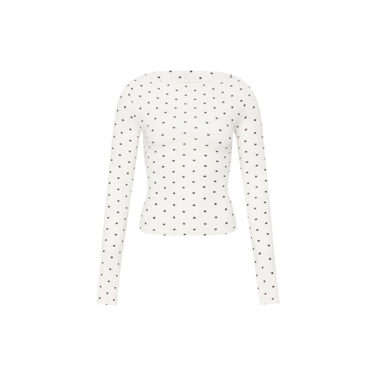 Polka-Dot Off-Shoulder Long-Sleeve Top