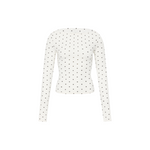 Polka-Dot Off-Shoulder Long-Sleeve Top