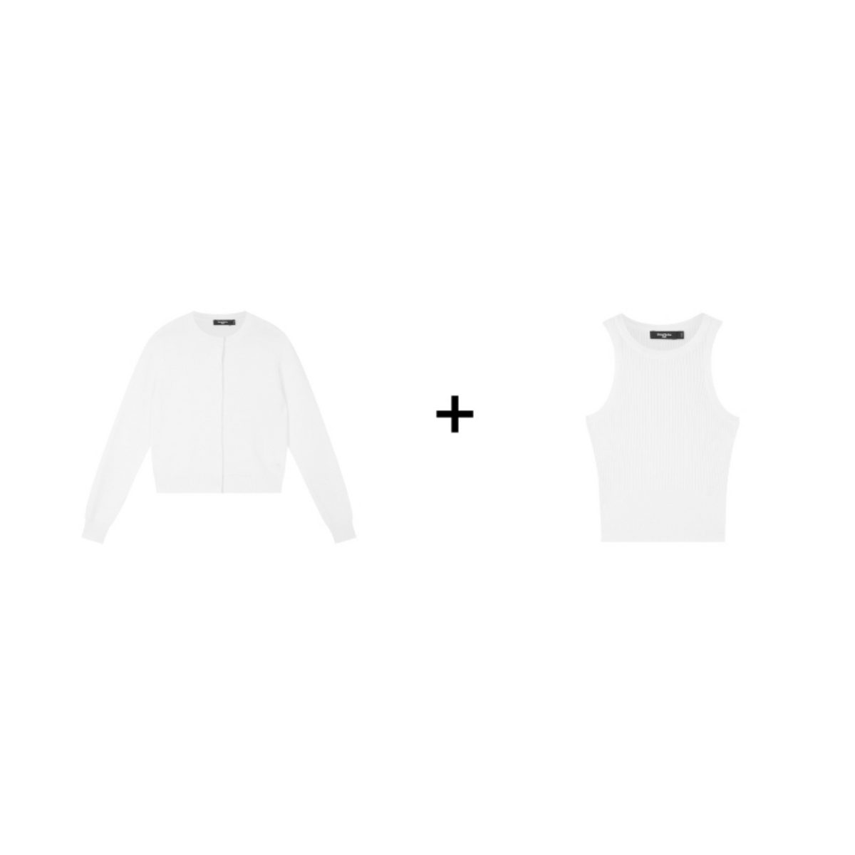 Ribbed Knit Cardigan & Tank Two-Piece Set