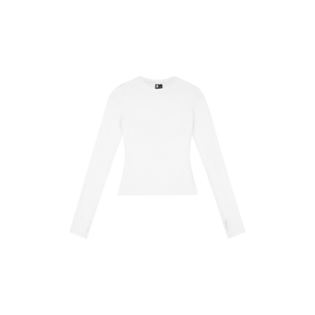Fitted Crew-Neck Long-Sleeve Top