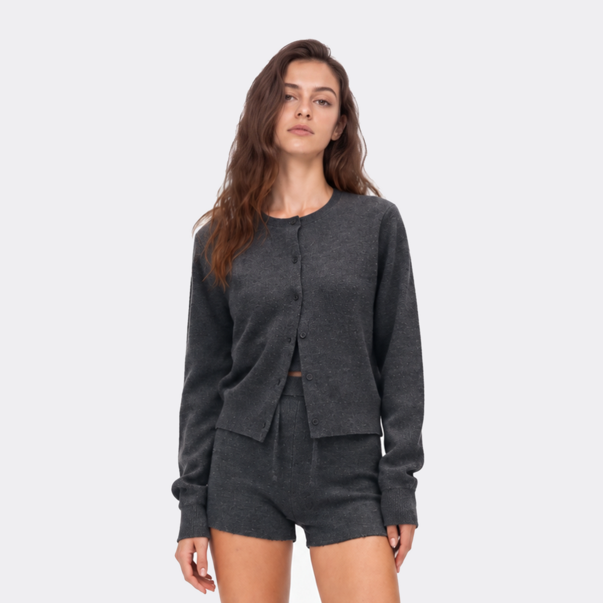 Ribbed Knit Cardigan & Tank Two-Piece Set