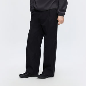 Water-Repellent Cotton-Feel Pleated Trousers