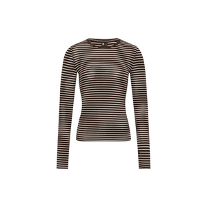 Tencel-Wool Multicolor Striped Long-Sleeve Top