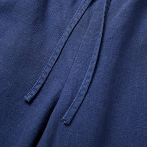 Tencel Linen Drawstring Straight-Leg Pants