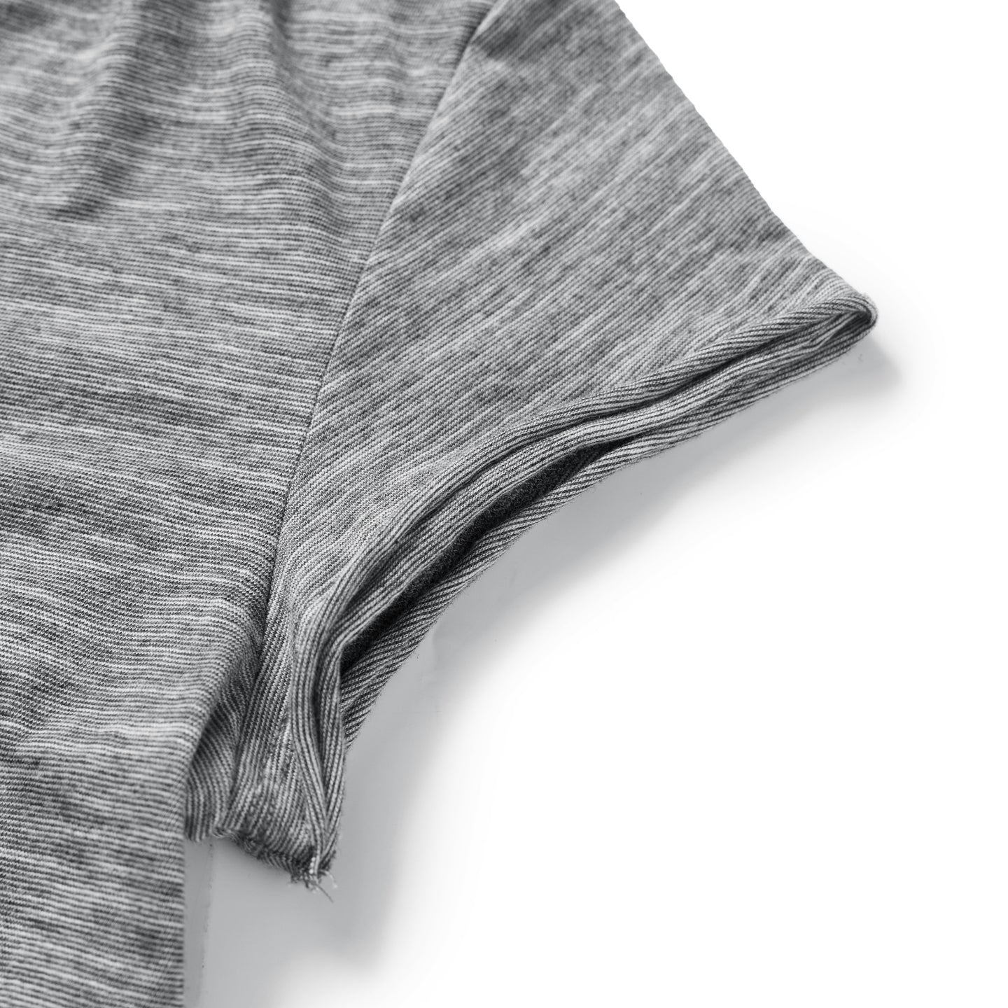 Slub Cotton Raw-Edge V-Neck Top