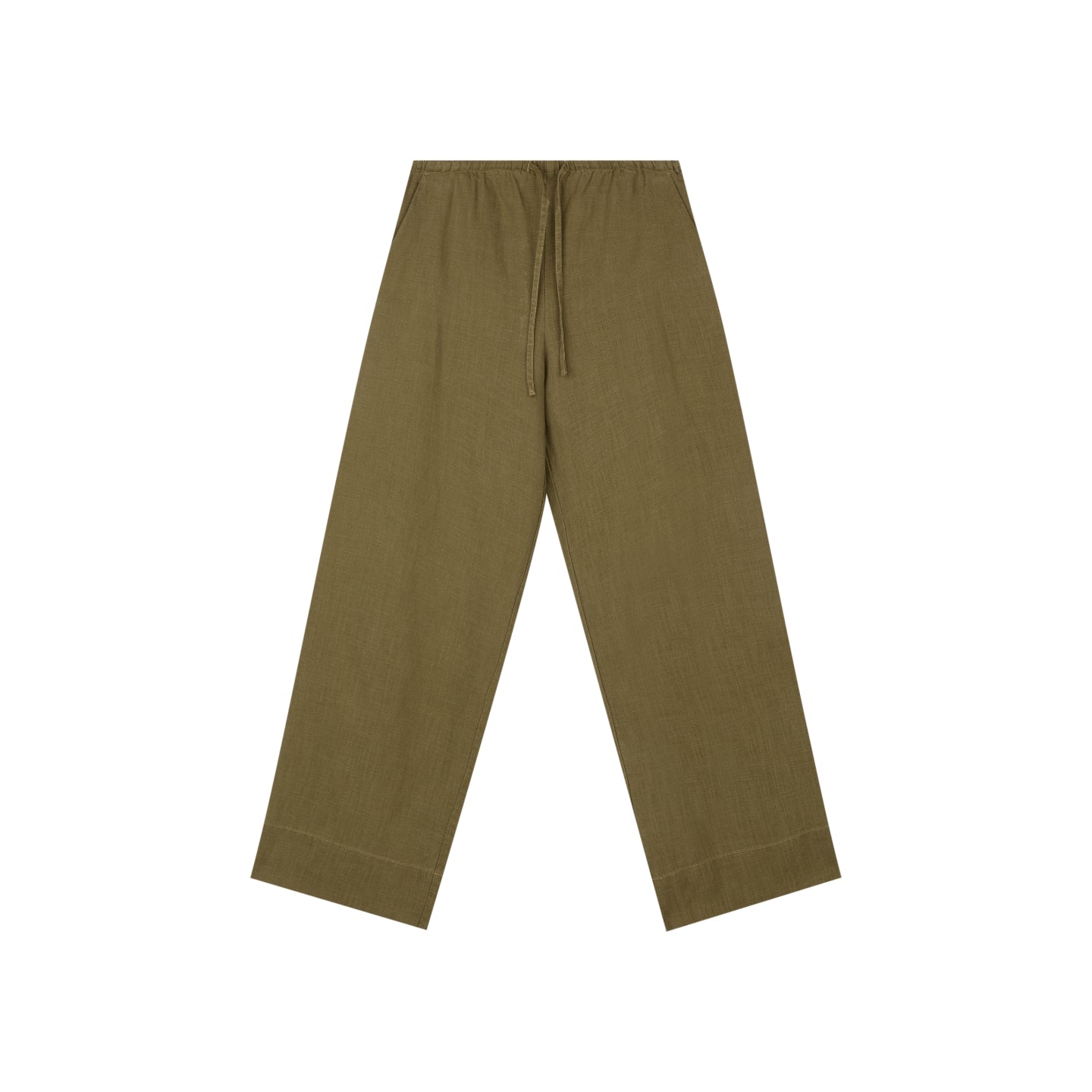 Tencel Linen Drawstring Straight-Leg Pants