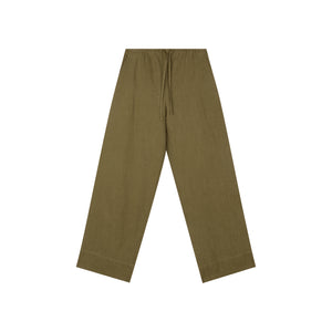Tencel Linen Drawstring Straight-Leg Pants