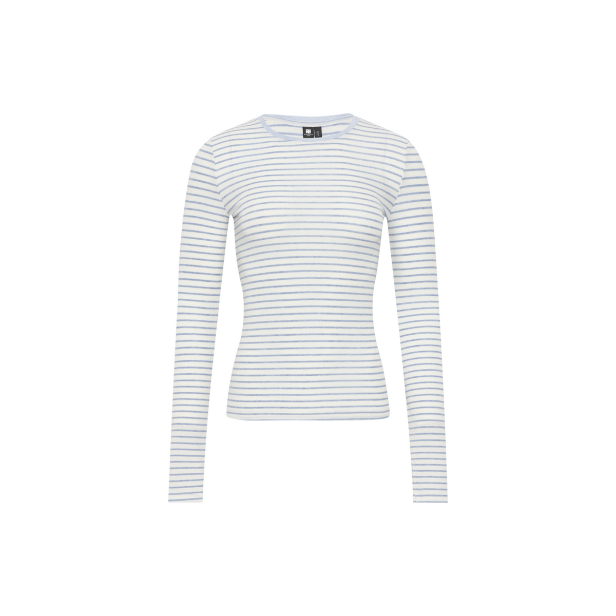 Tencel-Wool Multicolor Striped Long-Sleeve Top