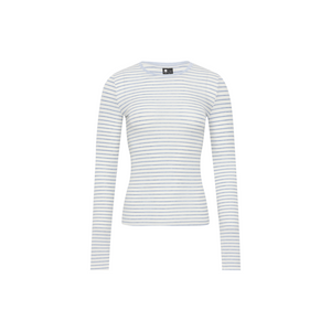 Tencel-Wool Multicolor Striped Long-Sleeve Top