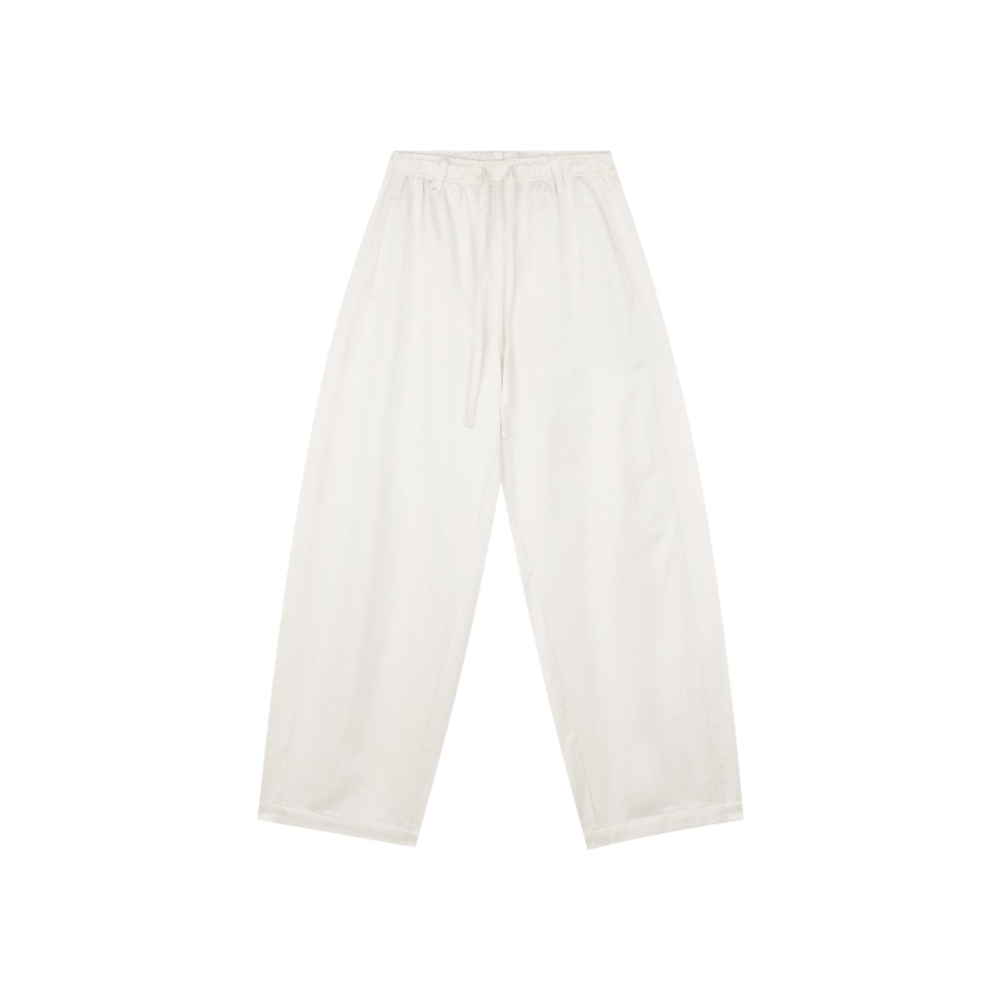 Satin Linen Balloon Wide-Leg Pants