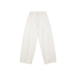 Satin Linen Balloon Wide-Leg Pants