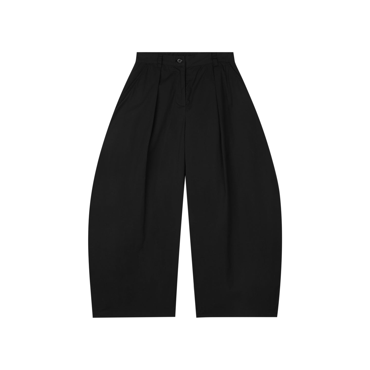 Lightweight Pleated Wide-Leg Cropped Pants