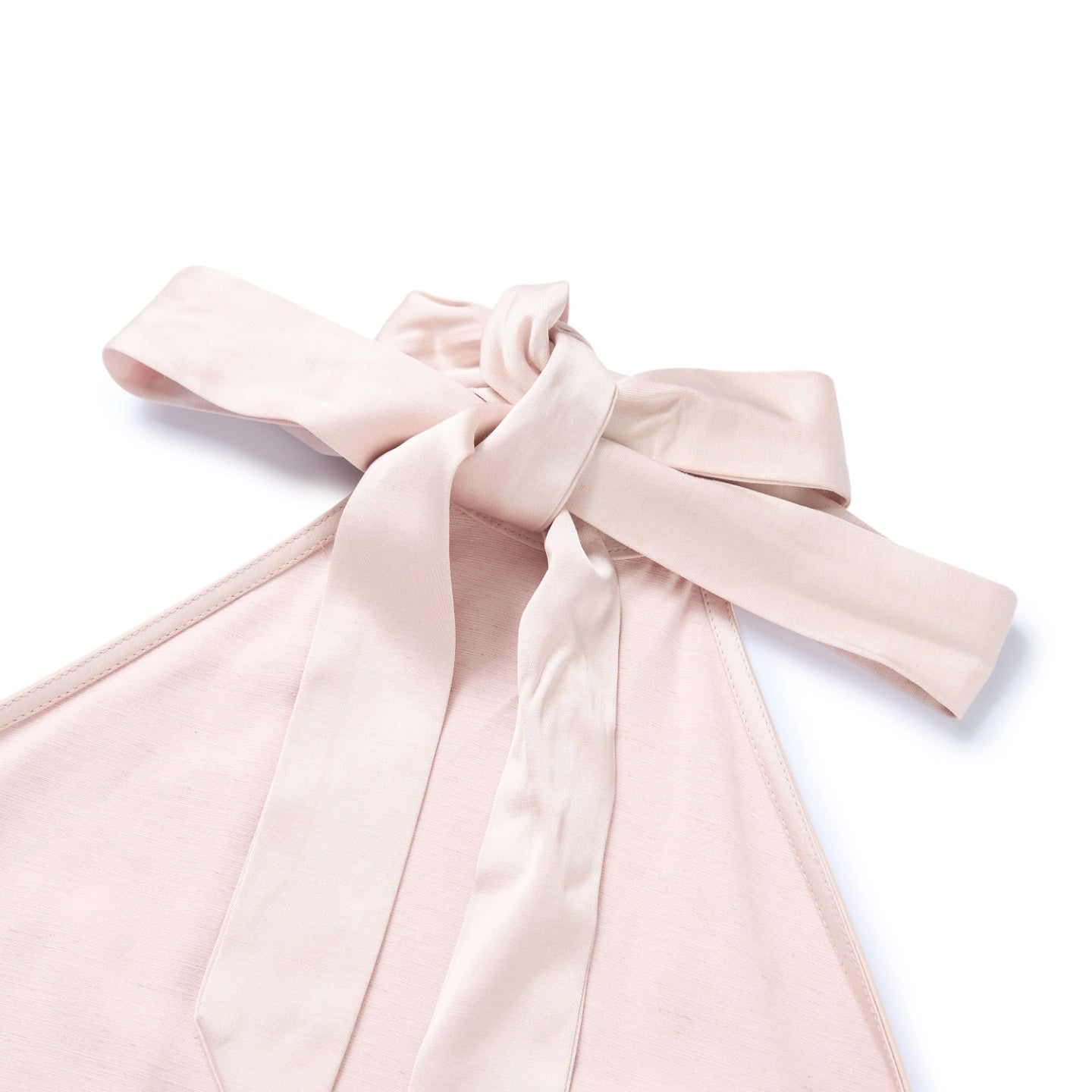 Linen-Satin Asymmetric Halter Top