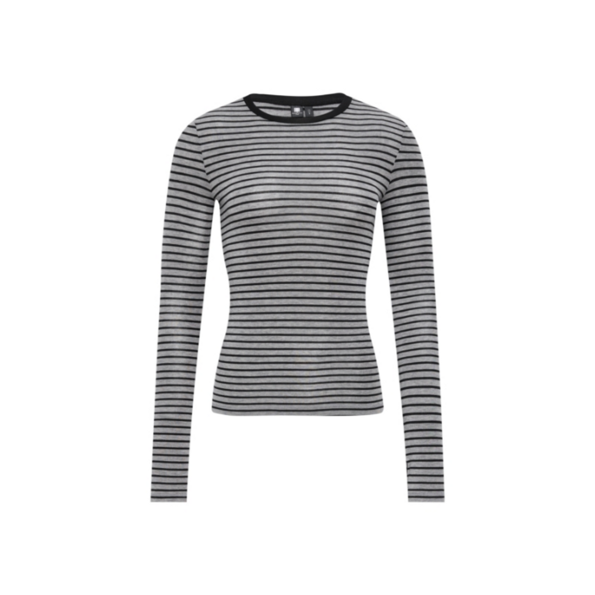 Tencel-Wool Multicolor Striped Long-Sleeve Top