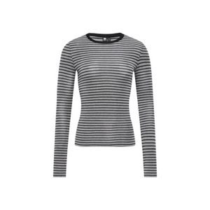 Tencel-Wool Multicolor Striped Long-Sleeve Top