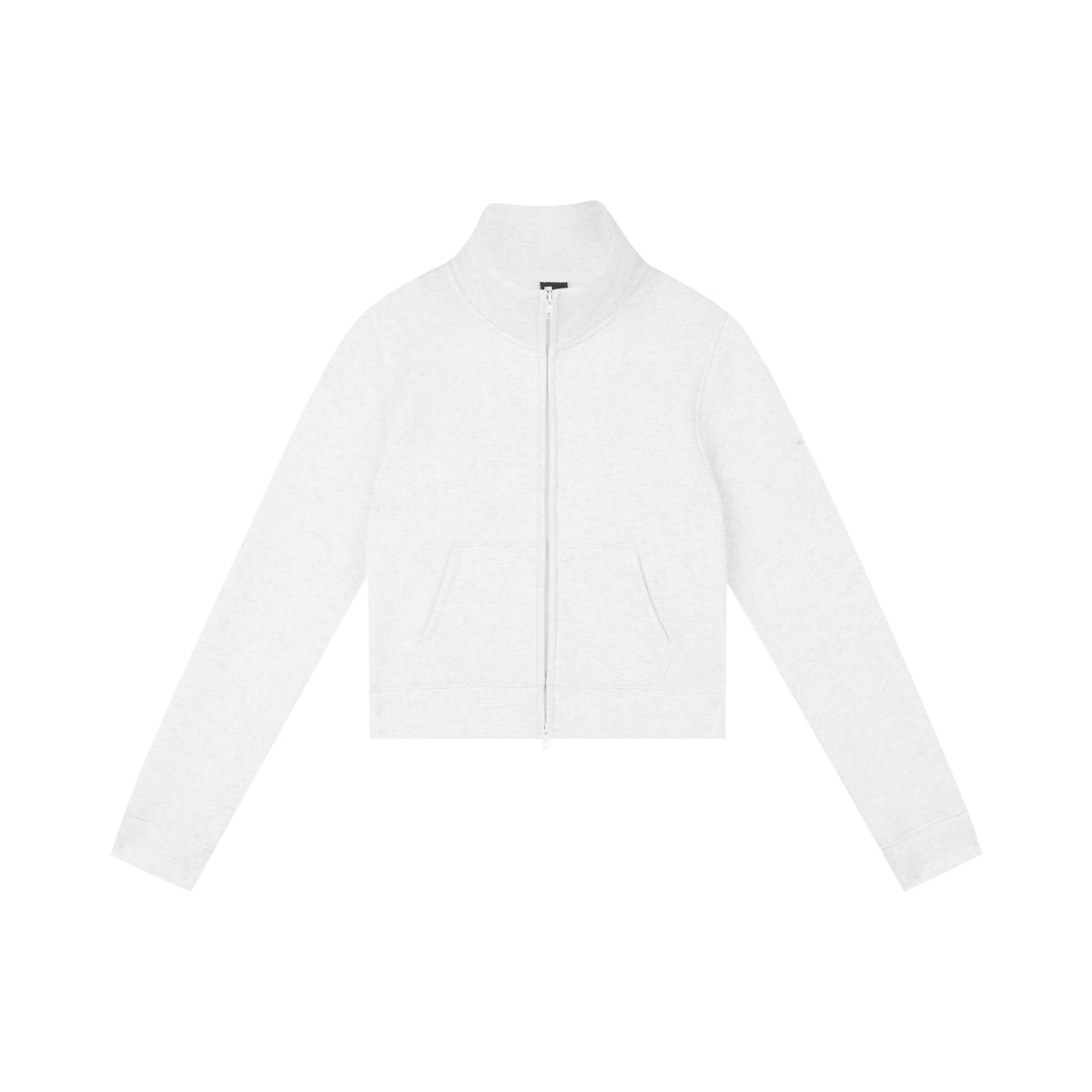 Cropped Fleece Quarter-Zip Stand-Collar Sweatshirt
